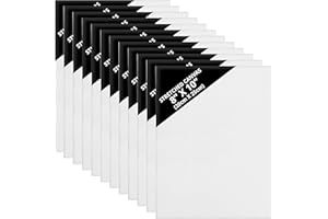 Kurtzy Lot de 12 Toile a Peindre - 20 x 25cm - Toile Vierge Préétirée – Idéales pour la Peinture à l’Huile, Acrylique et pour le Dessin et Croquis