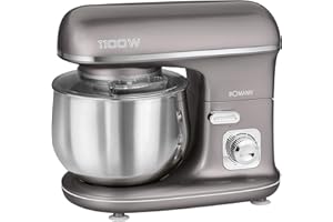 Bomann KM 6010 CB-Amasadora con Tapa Transparente y Orificio de llenado (1100 W), Gris, Talla única