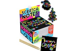 PURPLE LADYBUG Stocking Fillers Kids Rainbow Scratch Notes - 150 Sheets - Fits Small Gift Bags, Teen Boy & Teenage Girls Stocking Fillers - Early Christmas Presents for Kids and Teens - Craft Activity Gift for Teens