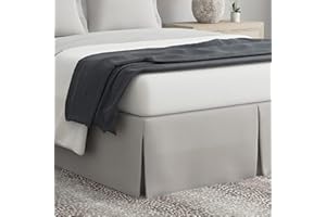 Bed Maker's Never Lift Your Mattress Wrap Around Bed Skirt Classic Style Low Maintenance Wrinkle Resistant Fabric Traditional 14 Inch Drop Length, Full, Soft Silver