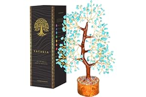 YATSKIA Cristallo turchese – Bonsai, alberi artificiali, albero della vita dei chakra, albero di cristallo, decorazione dell'albero della vita, cristallo regalo per donne, regali di cristallo