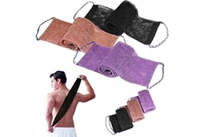 GEVECORI 3 Stück Afrikanischer Netzschwamm, Nylon African Net Sponge, Peeling Rückenschrubber mit Handseil, Peeling Schwamm für Dusche, 31,5" Wiederverwendbar Duschschwamm Körper für Männer & Frauen
