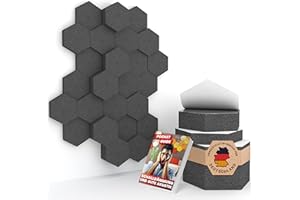 PolySound® RAW Akustikpaneele Jock -26 Schallabsorber Elemente: 3 – 10cm mit extra guter Schalldämmung & selbstklebender Folie - Extremer Schallschutz für die Wand in deinem Office - NRC 0.9