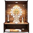 Rellon Industries Temple for Home Pooja - Beautiful Wooden Mandir With LED Spot Light for Home and Office (A3)