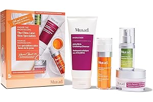 Murad The Ultra-luxe Skin Specialists - 4-Piece Full Size Set (Worth £282) - AHA/BHA Cleanser 200ml, Vita-C Glycolic Serum 30ml, Retinol Eye Serum 15ml, & Hydro Dynamic Moisturiser 50ml