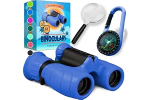 Kikare för barn - Perfekt present till pojkar och flickor - Hög förstoring 8X21 - Komplett set med förstoringsglas & kompass - Leksak för barn i åldern 3-12 år