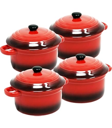 Lot De 4 Mini Plats à Gratin En Céramique 400ml - Pour Four Et Micro-ondes