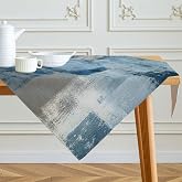 Tablecloth 100 x 100 cm Table Runner Navy Blue Modern Art Painting Short Tablecloths Washable Aesthetic Decoration Tablecloth