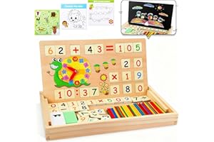 lenbest Giochi Montessori per la Matematica - Giochi Matematici con Conteggio - Giocattoli Bambini in Legno - Giocattolo Educativi Regalo Natale o di Compleanno per 3 4 5 6 Anni Bambini Bambina