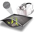 SAWA Health & Household Cat Litter Mat, Cat Litter Trapping Mat, Honeycomb Double Layer Design, Urine and Water Proof Kitty Litter Mat, Easier to Clean, Washable (40x50cm, Gray)
