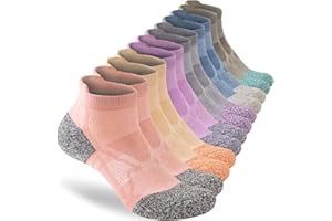 SockWaddles Trainer Runing Socks Womens, 6 Pairs, 360° Breathable Mesh Cotton Ankle Socks, Low Cut Cushioned Sports Socks, Nonslip Athletic Summer Short Socks for Ladies Girls