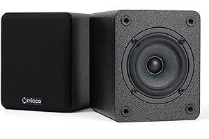 Micca COVO-S 2-Wege Passive Bücherregal-Lautsprecher, Verstärker erforderlich, Nicht für Plattenspieler, 3-Zoll-Tieftöner, 0,75-Zoll-Hochtöner, Wandmontage, Paar, Schwarz