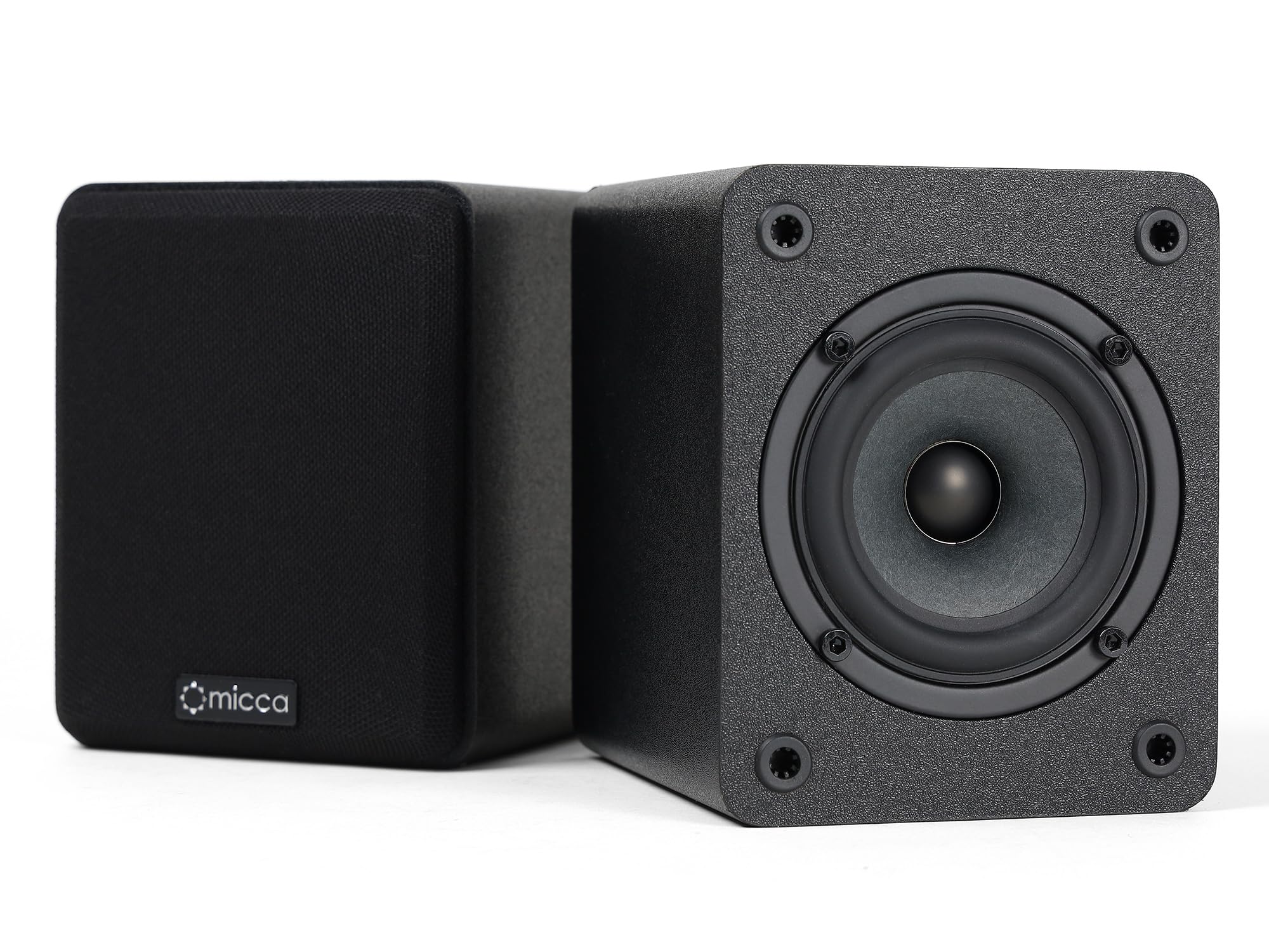 micca COVO-S 2-Way Passive Bookshelf Speakers, Amplifier Required, Not for Turntable, 3-Inch Woofer, 0.75-Inch Tweeter, Wall Mountable, Pair, Black