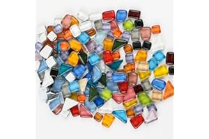 QINGYIWL 300 pietre a mosaico in vetro colorato, per mosaico in vetro misto, irregolare, per fai da te, creazione di gioielli