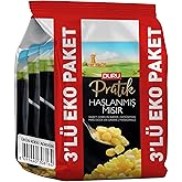 Duru Pratik 3'l&uuml; Haşlanmış Mısır Paketi (3 x 235g) &ndash; Katkısız ve Koruyucusuz, Pratik Kullanım, BPA İ&ccedil;ermez