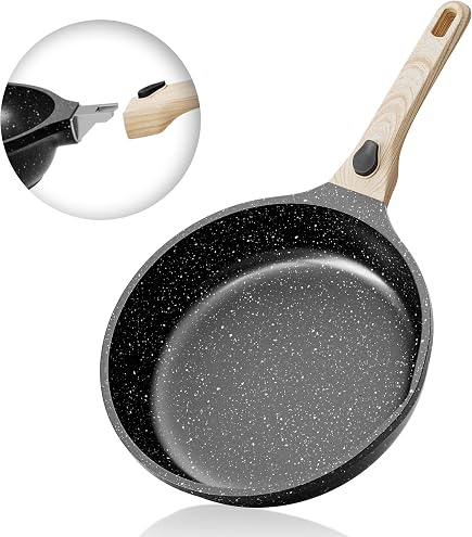 BERGER Stone Rock Pfanne 28 Cm - Mit Abnehmbarem Griff & Super Antihaftbeschichtung Für Alle Herdarten