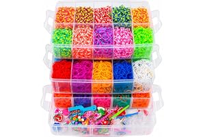 ONECK Armbands Gummiband Kit 15000+ Kreativt Set För Barn Gummibandsset För Smyckestillverkning Med 3-Lagers Förvaringslåda