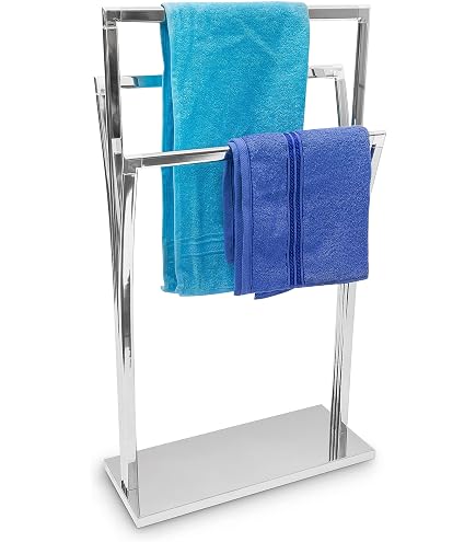 Gedy Rainbow Handtuchhalter Mit Standfuß – Edelstahl, Grau, 83 Cm Hoch, Praktisch Für Bad Oder Gäste-WC