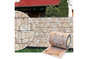 Plantiflex Sichtschutz Rolle 35m Blickdicht PVC Zaunfolie Windschutz für Doppelstabmatten Zaun (Stein-Terracotta)