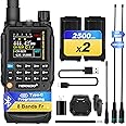 TIDRADIO TD-H3 Ham Radio Handheld(2PCS Batteries), 8-Bands, Wireless &Type C Programming, Frequency Match, Air Band &771 Long Antennas, Walkie Talkie Rechargeable Portable Two Way Radio Full Kit 1Pack