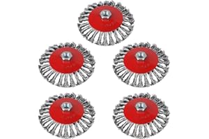 EXLECO 5X Brosse Metallique pour Meuleuse Ø125 mm Brosse MéTallique Meuleuse D'angle M14 Brosse Metallique pour Perceuse Disque Brosse Conique pour Meuleuse Brosse Disqueuse pour Dérouillage Polissage