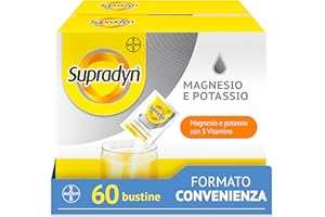 Supradyn Magnesio e Potassio Integratore Multivitaminico con Vitamine B, Vitamina C e Sali Minerali per Stanchezza, Caldo e Sport, 60 Bustine Effervescenti Senza Zucchero, Gusto Arancia