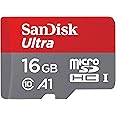 SanDisk Ultra 16GB microSDHC Speicherkarte + SD-Adapter mit A1 App-Leistung bis zu 98 MB/s, Klasse 10, U1