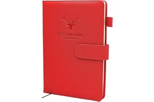 Earning Power A5 Ruled Journal Notebook,200 Page with Pen Loop,Hardcover Executive Writing Notebooks,8.3"×5.7",Perfect for Office Home School Business Writing and Composition (Red)