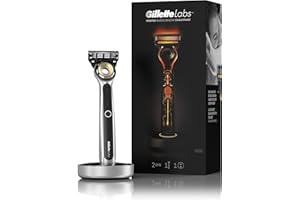 HEMIR Gillette Labs Heated Razor męska golarka do golenia na mokro + 2 ostrza do golenia + stacja ładująca, ogrzewana, prezent dla mężczyzn