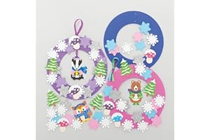 Baker Ross FC291 Couronnes en Bois Enfants motif Hiver - Lot de 3, Couronne Bois a Decorer, Couronne Decorative, Activites Manuelles pour Enfants