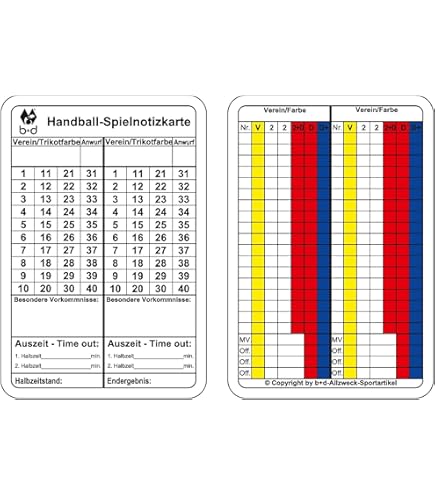 Cartoncini Segnatutto Arbitro Pallamano Erima - 50 Pezzi 12x8 Cm, Multicolore - Foto 2