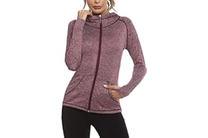 Sykooria Felpa Donna con Cappuccio E Zip Leggera Giacca Sportiva Fitness Traspirante Sweatshirt A Manica Lunga Felpe