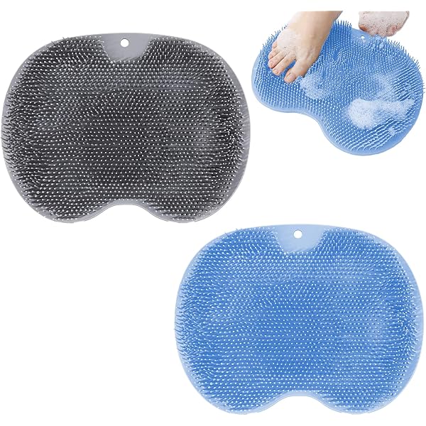 Silikon Fußbürste Für Die Dusche – Mit Saugnäpfen, Rutschfest, Reinigt & Peelt, Blau, 1 Stück