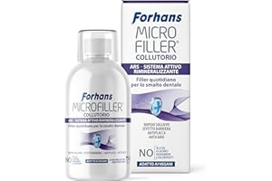 Forhans , Collutorio Microfiller, sistema remineralizzante attivo, riempimento quotidiano dello smalto dei denti, sollievo rapido, 500 ml