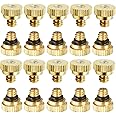 RESNSTAR 20 Pack Brass Misting Nozzles, 0.012 Inch Orifice, 10/24 UNC Thread, Ideal for Landscaping, Greenhouse, Cooling Systems
