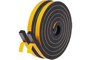 LIKERAINY Striscia di Tenuta in Gomma 13x13mm Striscia di Schiuma per Porte Guarnizioni Finestra Della Nastro Sigillante Anti-Collisione Autoadesivo Antivento Previene Rumori Nero 2 Rotoli 4 Metri