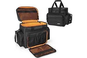 IBVIVIC Sac de Transport pour Disque Vinyle de 7/10/12 Pouces avec Séparateur, Compatible avec 30 Disques LP, Sac de Voyage pour LPs Disque Vinyle et DJ avec Bandoulière et Poignée (Petit)