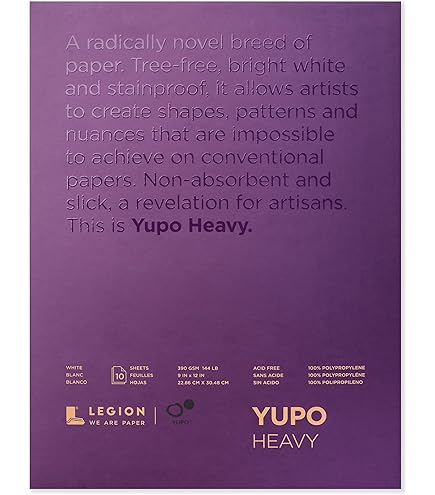 Yupo Paper L21-YUP389WH1114 Malen Und Zeichnen, Multi, 11x14 In, 10 Stück