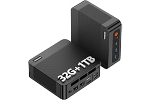 origimagic Ryzen 9 6900HX (fino a 4,9 Ghz), 32GB DDR5 1TB M.2 NVME PCIe 4.0 2280 SSD Mini Desktop Computer, Dual Gigabit LAN, WiFi 6E, BT5.2, 4K Triple Display, per azienda, ufficio, casa