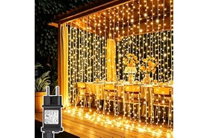 Joycome Ljusslinga 3 m x 3 m 300 LED-ljusgardin med transformator, timer, 8 lägen, vattentät ljusgardin för jul, sovrum, föns