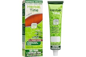 Herbal Time Coloration de Cheveux Naturelle Henné Couleur Rouge Cuivré Nº 3 | Couvre les Cheveux Blancs | Coloration Semi-Permanente | Sans Ammoniaque, Sans Sulfate et Sans Parabène | 75ml