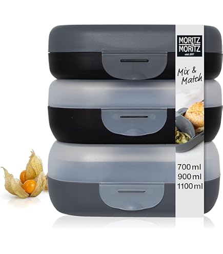 Hausfelder Lunchboxset - 1 Grote Broodtrommel + 2 Kleine | Luchtdicht, BPA-vrij & Ideaal Voor School/kantoor