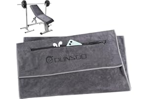 DUNSOO Asciugamano Palestra,Asciugamani Microfibra,Super Assorbente Telo Palestra, Con Tasca Con Cerniera, Per Esercizi Di Fitness, Yoga, Sport Al Chiuso e All'Aperto (120x50cm)
