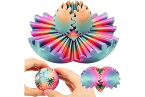 RZCOMP Gear Ball Fidget Toy 3D Printed Gear Ball Sphere Fidget Toys for Stress Relief Anxiety,Gift for Kids and Adults (iridescent)