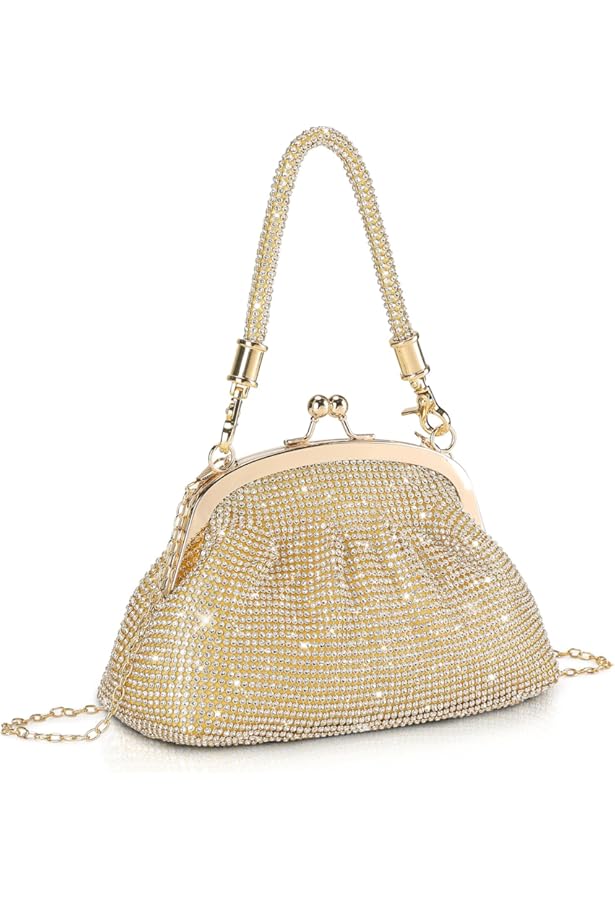YeBon Retro Schouder Ketting Messenger Clutch Chinese Stijl Kraan Geborduurde Jacquard Vrouwen Avondtassen, Wit, Medium