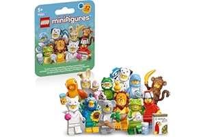 LEGO Minifigurki Seria 28 — Zwierzęta, tajemnicze pudełko, 1 z 12 kolekcjonerskich minifigurek: małpka, lew, żaba, króliczek i inne, mała zabawka i upominek dla dzieci w wieku od 5 lat 71051