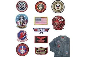 MisFun 11 Pezzi Patch Toppa Ricamata, Toppa Ricamata Air Force Marine Corps Esercito da Applicare con Ferro da Stiro Cucitura, Giacca Tattica Militare Toppe Ricamo Termoadesive per Giacca Jeans Cap