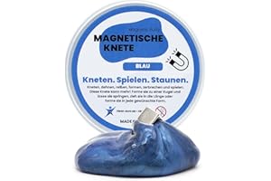 ARISTO SOLUTIONS Magnetic Clay Blue - Intelligent Super Clay with Magnet and 6 Wiggle Eyes - Magic Clay for Children and Adults - Kneading Toy for Shaping, Playing & Amaze Magnetic Putty Slime Super Clay