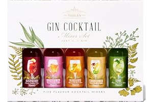 MODERN GOURMET FOODS Thoughtfully Cocktails, Premium Gin Cocktail - Mélanges pour Gin - Coffret Cadeau, 70 mL chacun, Lot de 5 (Sans alcool)