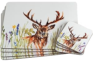 BWG Set of 4 Table Placemats & Coasters - Country Life Stag